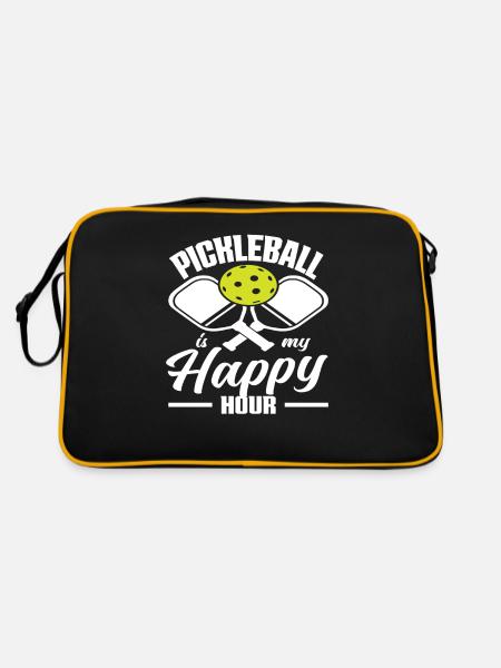 Le pickleball est mon happy hour - Sac Retro - noir/or - Dos