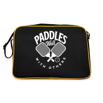 Raquette bien avec d’autres Pickleball Fun - Sac Retro - noir/or - Dos