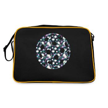 Motif Floral Printemps Nature Rond - Sac Retro - noir/or - Dos