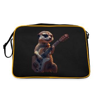 Erdmännchen - Retro Tasche - Schwarz/Gold - Hinten