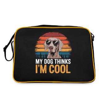 Braque de Weimar Mon chien pense que je suis cool - Sac Retro - noir/or - Dos
