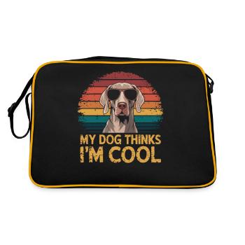 Braque de Weimar Mon chien pense que je suis cool - Sac Retro - noir/or - Dos