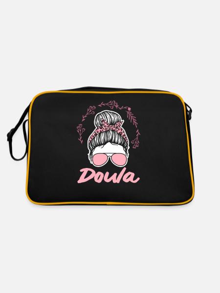 Doula Geschenk Doula Doulas - Retro Tasche - Schwarz/Gold - Hinten