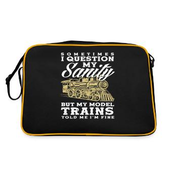 Sometimes I question my sanity model features - Retro Bag - black/gold - Back