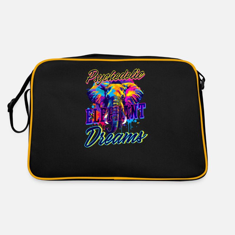 Elefant Psychedelische Elefantenträume Retro Tasche