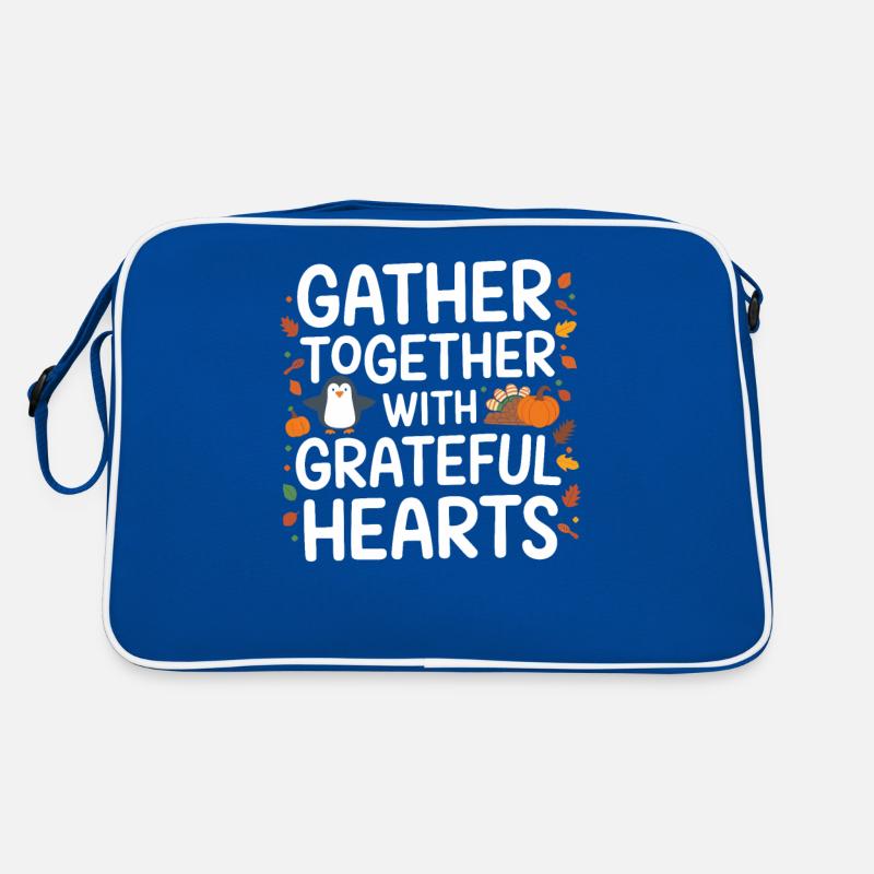 Pinguin Thanksgiving: Gemeinsam Mit Dankbaren Retro Tasche
