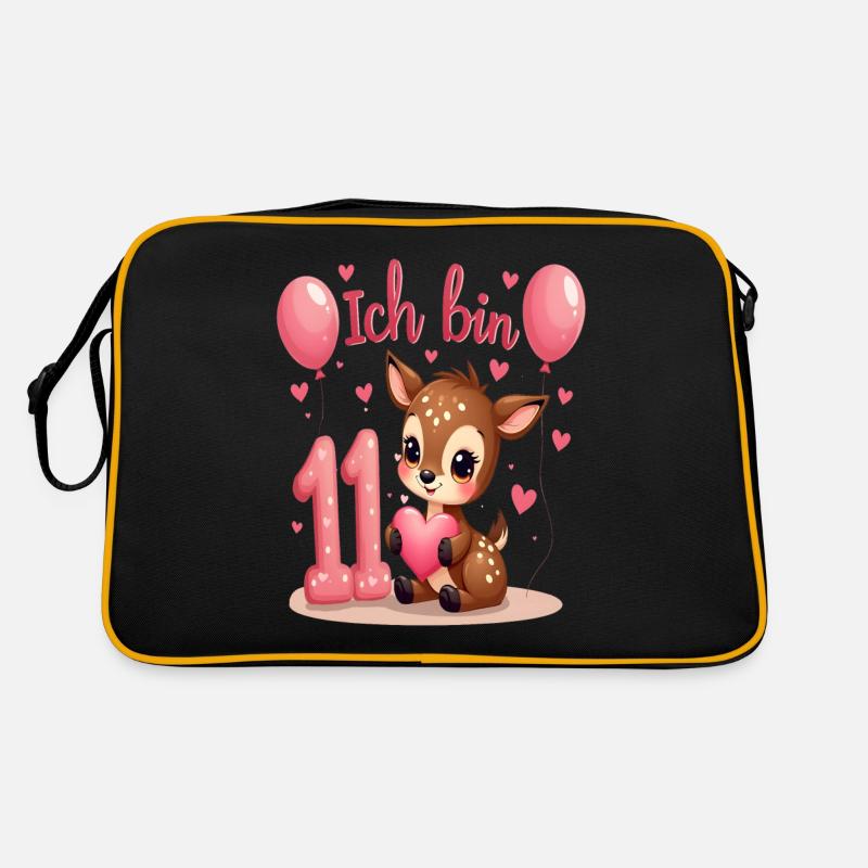 Süßes Reh Ich bin 11 Kinder 11. Geburtstag Mädchen Retro Tasche