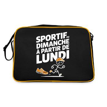 Sportif Du Dimanche À Partir De Lundi Humour Sport - Sac Retro - noir/or - Dos