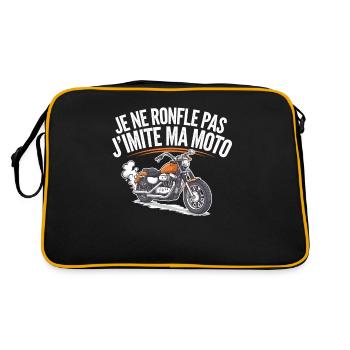 I don't snore I imitate my motorcycle biker humor - Retro Bag - black/gold - Back
