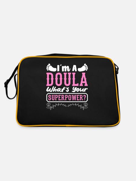 Doula Gift Doula Doulas - Retro Bag - black/gold - Back