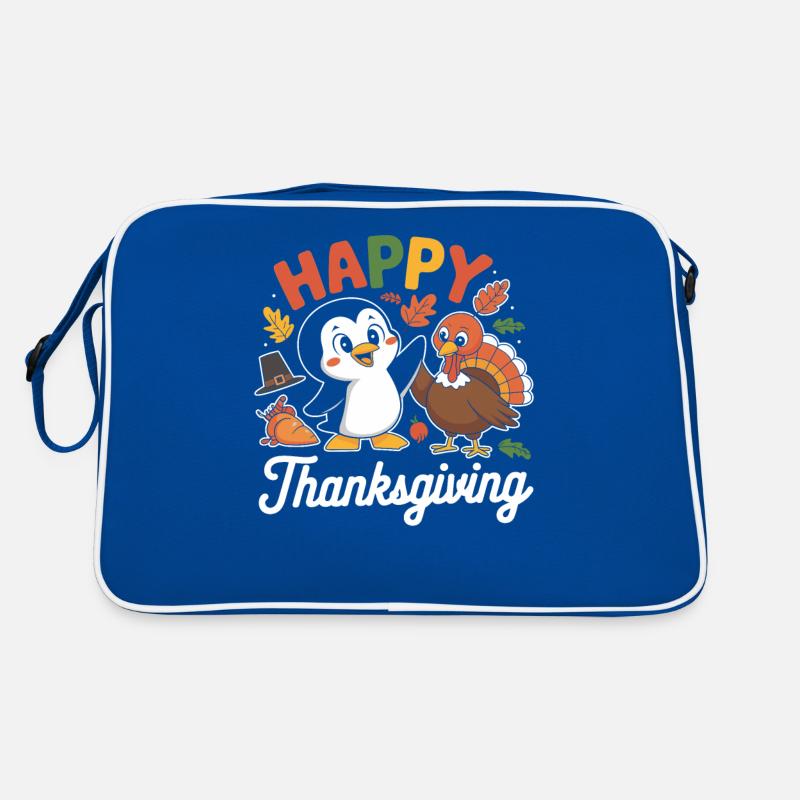 Joyeux thanksgiving pingouin avec dinde Sac Retro