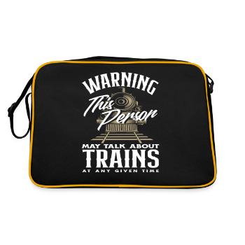 Warning: This person can be contacted at any time via trains - Retro Bag - black/gold - Back