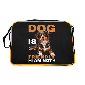 Dog Is Friendly I Am Not - Retro Tasche - Schwarz/Gold - Hinten