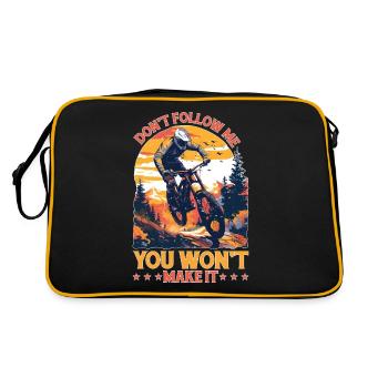 Don't Follow Me You Won't Make It - Retro Tasche - Schwarz/Gold - Hinten