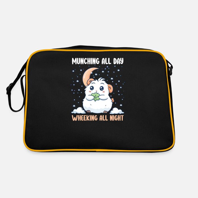 Guinea Pig Munching All Day, Wheeking All Night Retro Bag