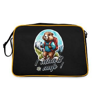 Marmotte randonnée montagnes Alpes plein air je dois monter - Sac Retro - noir/or - Dos