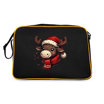 Mignon renne avec chapeau de Père Noël - Sac Retro - noir/or - Dos