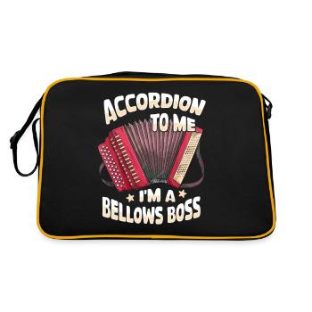 Akkordeon - Retro Tasche - Schwarz/Gold - Hinten
