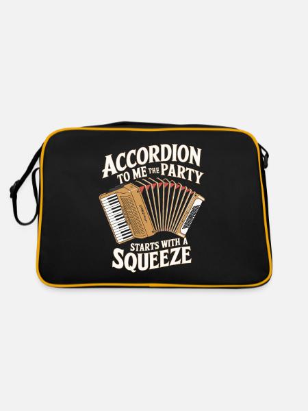 Akkordeon - Retro Tasche - Schwarz/Gold - Hinten