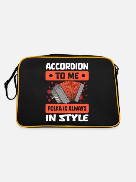 Akkordeon - Retro Tasche - Schwarz/Gold - Hinten