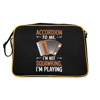 Akkordeon - Retro Tasche - Schwarz/Gold - Hinten