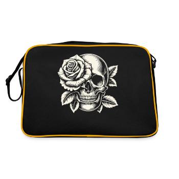 Squelette Crâne Rose Rétro Rose Lover Graphique - Sac Retro - noir/or - Dos