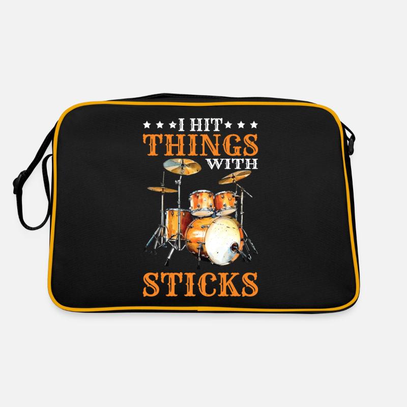I Hit Things With Sticks 2 - Retro Tasche - Schwarz/Gold