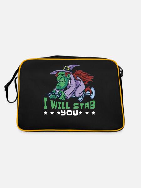 I Will Stab You 7 - Retro Tasche - Schwarz/Gold