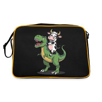 Kuh - Retro Tasche - Schwarz/Gold - Hinten