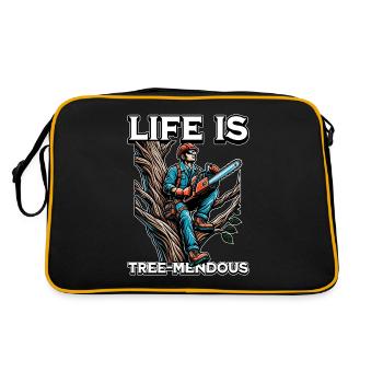La vie d’arboriculteur est celle d’un technicien d’arbres - Sac Retro - noir/or - Dos