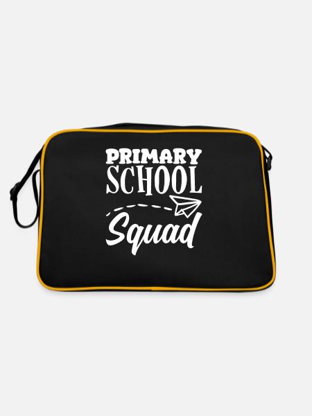 Lustiges Lehrer Lehrerinnen Geschenk - Retro Tasche - Schwarz/Gold - Hinten