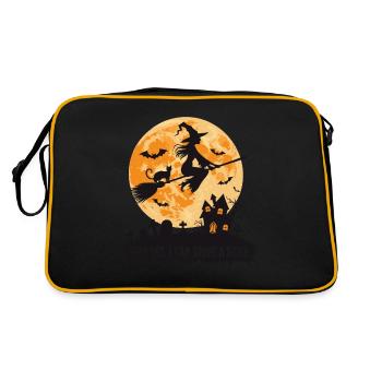 Why Yes I Can Drive a Stick Funny Witch Halloween - Retro Bag - black/gold - Back