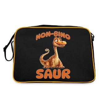 Non-Bino Saur - Retro Tasche - Schwarz/Gold - Hinten
