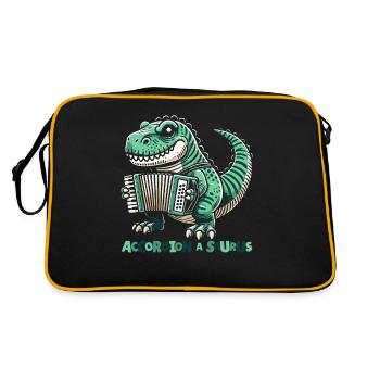 Accordion T Rex Dino - Retro Bag - black/gold - Back