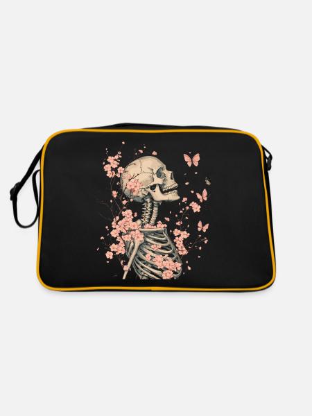 Fleurs squelettes - Sac Retro - noir/or - Dos