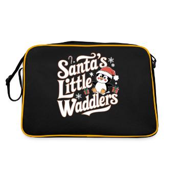 Little Waddling Penguins of Santa Christmas - Retro Bag - black/gold - Back