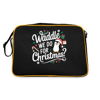 Waddle We Do For Christmas Penguin Christmas - Retro Bag - black/gold - Back