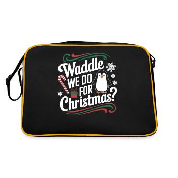 Penguin Christmas Waddle We Do For Christmas - Retro Bag - black/gold - Back