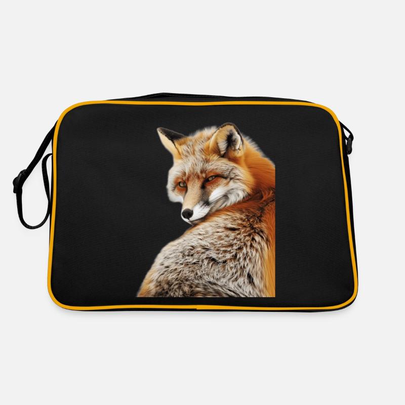 Fuchs - Retro Tasche - Schwarz/Gold