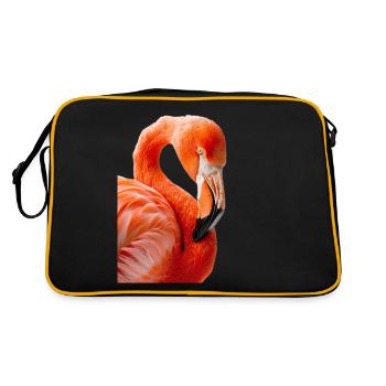 Flamingo - Retro Tasche - Schwarz/Gold - Hinten
