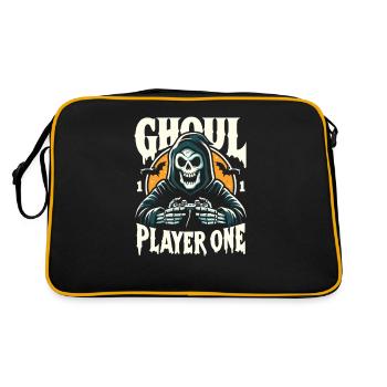 Ghoul Player One-design - Retro Tasche - Schwarz/Gold - Hinten