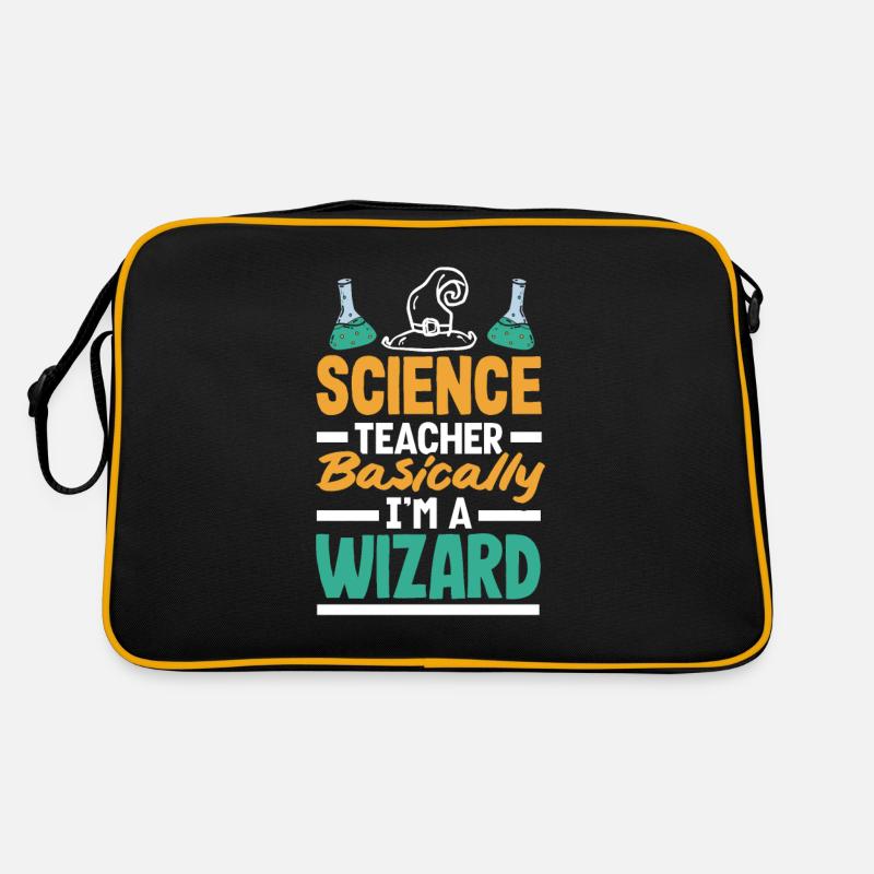 Drôle de professeur Cadeau d’enseignant - Sac Retro - noir/or