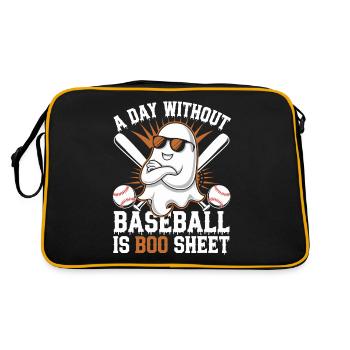 A Day Without Baseball Is Boo Sheet Ghost - Retro Tasche - Schwarz/Gold - Hinten