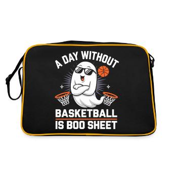 A Day Without Basketball Is Boo Sheet Ghost - Retro Tasche - Schwarz/Gold - Hinten