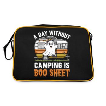 A Day Without Camping Is Boo Sheet Ghost Halloween - Retro Tasche - Schwarz/Gold - Hinten