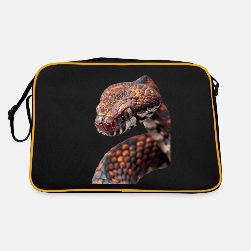 Schlange - Retro Tasche - Schwarz/Gold