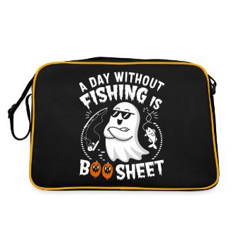 A Day Without Fishing Is Boo Sheet Ghost Halloween - Retro Tasche - Schwarz/Gold - Hinten