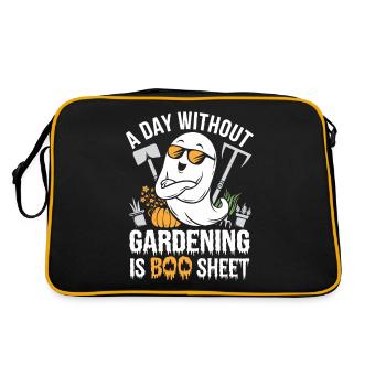 A Day Without Gardening Is Boo Sheet Ghost - Retro Tasche - Schwarz/Gold - Hinten