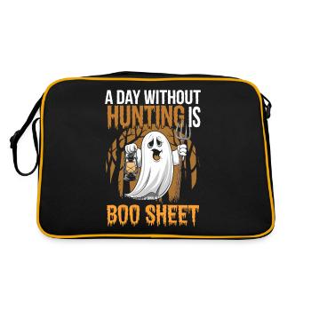 A Day Without Hunting Is Boo Sheet Ghost Halloween - Retro Tasche - Schwarz/Gold - Hinten