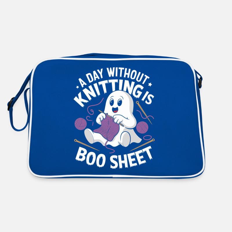 A Day Without Knitting Is Boo Sheet Ghost Retro Tasche